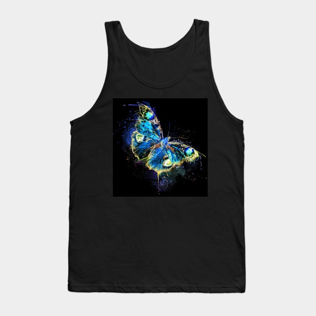 Colorful Butterfly Reversed Colors Tank Top by Marian Voicu